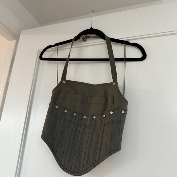 NWT Dion Lee Wrench Denim Corset Pocket Allover Paneling Rivet Detailing Sz 0 - Picture 4 of 8